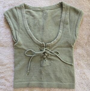 Out From Under Green Crop Top XS/S